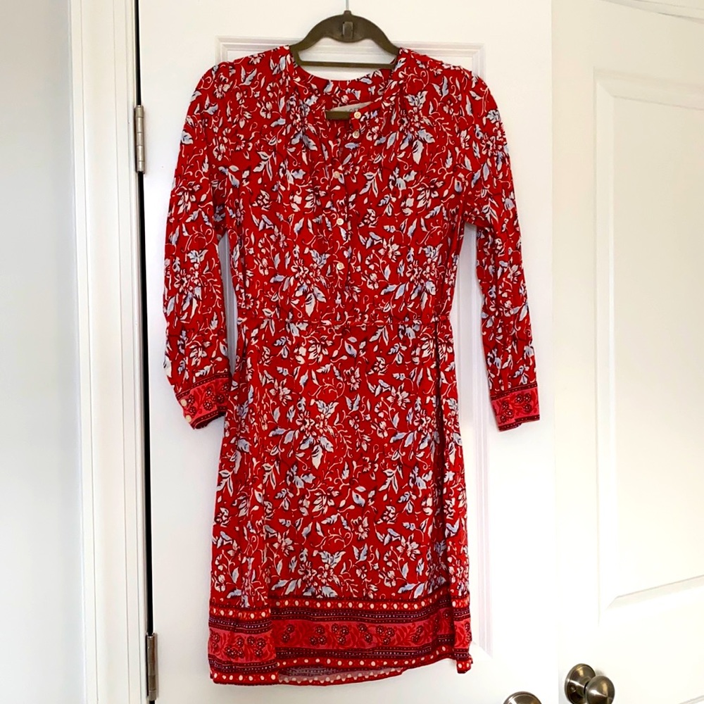 Loft coral print dress